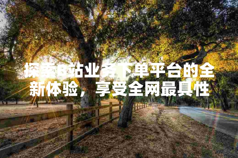 探索B站业务下单平台的全新体验，享受全网最具性价比的卡盟服务。