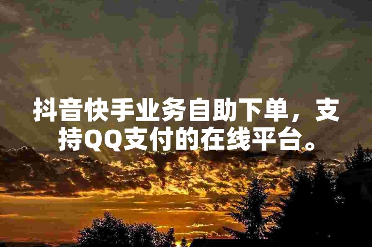 抖音快手业务自助下单，支持QQ支付的在线平台。