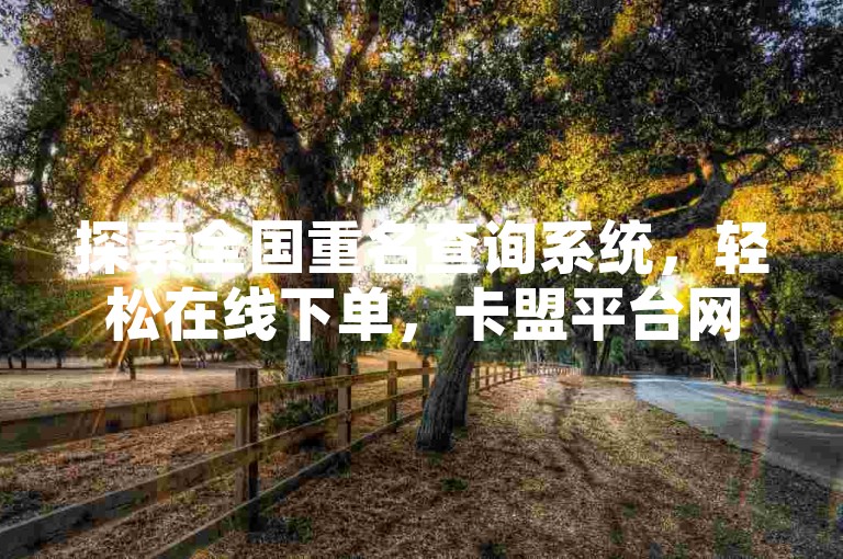 探索全国重名查询系统，轻松在线下单，卡盟平台网站云商城等你来体验。