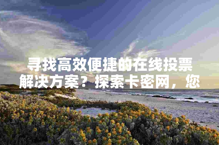 寻找高效便捷的在线投票解决方案？探索卡密网，您的自动发卡平台，为各类投票活动提供专业支持。