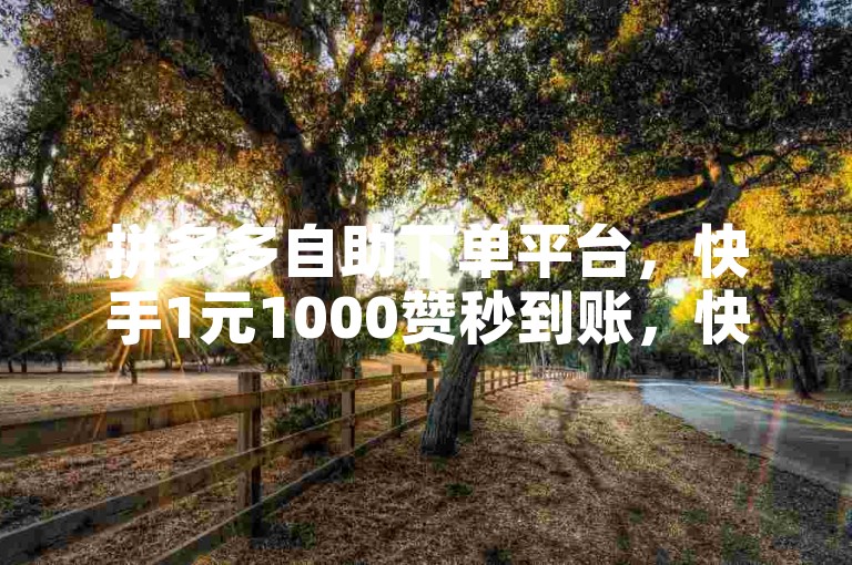 拼多多自助下单平台，快手1元1000赞秒到账，快速提升您的短视频热度。