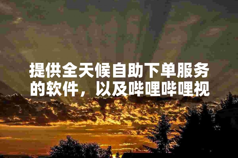 提供全天候自助下单服务的软件，以及哔哩哔哩视频播放量提升平台，均为全网价格最低。