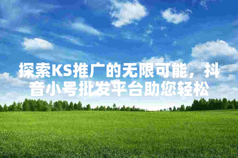 探索KS推广的无限可能，抖音小号批发平台助您轻松实现社交媒体营销目标。