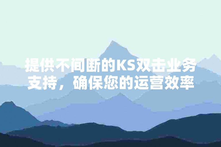 提供不间断的KS双击业务支持,确保您的运营效率全天候得到显著提升。
