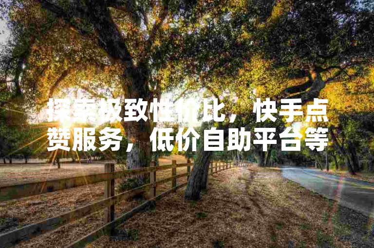 探索极致性价比,快手点赞服务,低价自助平台等你来体验。