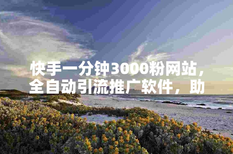 快手一分钟3000粉网站，全自动引流推广软件，助你快速涨粉！