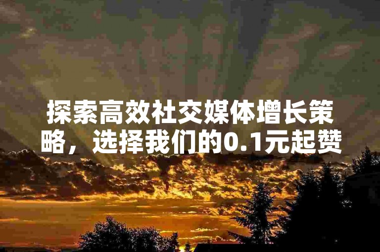 探索高效社交媒体增长策略，选择我们的0.1元起赞服务，专为B站和微博用户设计，加速您的账号交易与内容影响力提升。