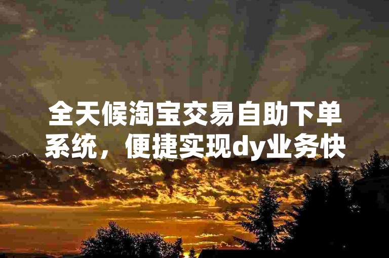 全天候淘宝交易自助下单系统，便捷实现dy业务快速处理。