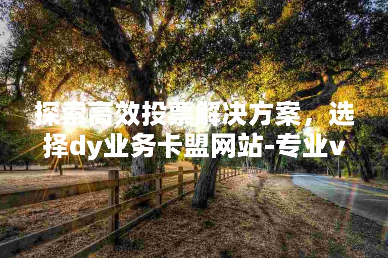 探索高效投票解决方案，选择dy业务卡盟网站-专业vx投票服务，快速提升您的在线影响力。