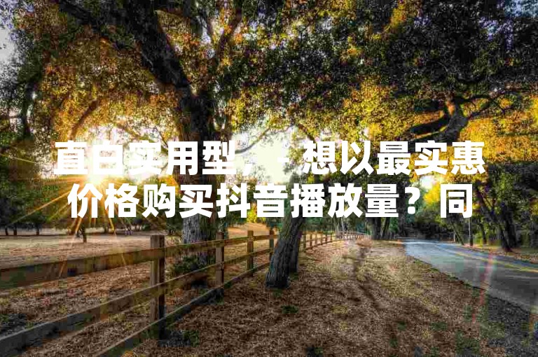 直白实用型，- 想以最实惠价格购买抖音播放量？同时了解快手一千万粉丝账号的市场价格，来这里就对了！，疑问引导型，- 哪里能买到最便宜的抖音播放量？快手一千万粉丝账号又值多少钱呢？，强调优势型，- 探寻最便宜的抖音播放量购买渠道，知晓快手一千万粉丝账号真实价格，我们为您提供精准信息！