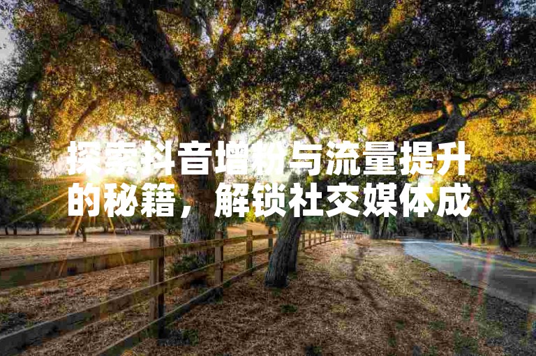探索抖音增粉与流量提升的秘籍，解锁社交媒体成功的关键策略。