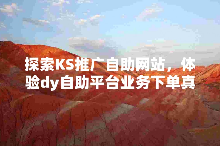 探索KS推广自助网站，体验dy自助平台业务下单真人服务的高效与便捷。