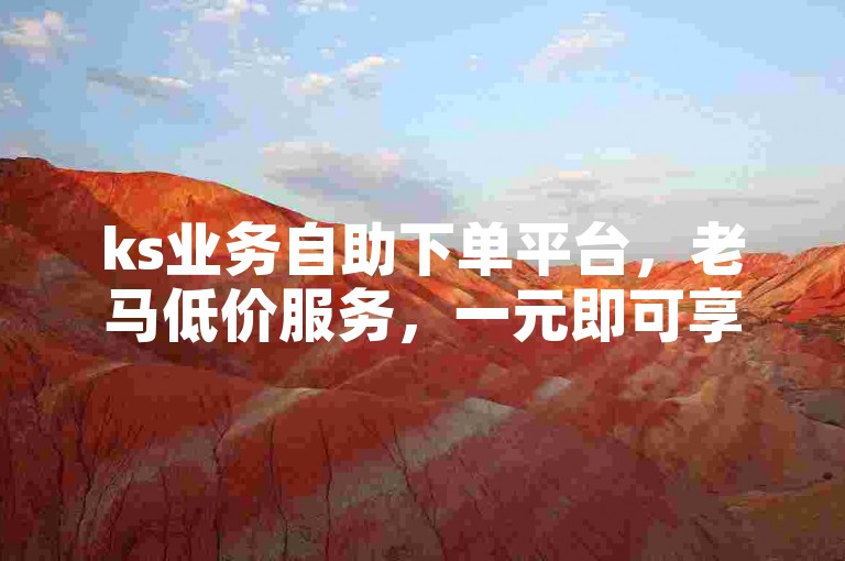 ks业务自助下单平台，老马低价服务，一元即可享受高效下单体验。