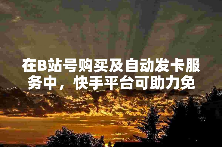 在B站号购买及自动发卡服务中，快手平台可助力免费增加8000粉丝，提升账号影响力。