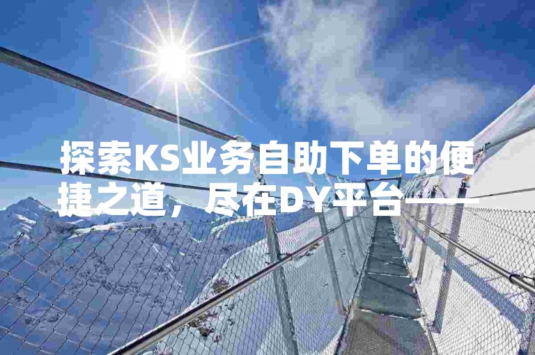 探索KS业务自助下单的便捷之道，尽在DY平台——全网领先的低价自助服务首选。