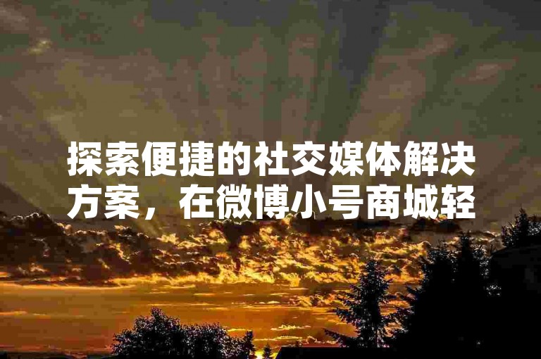 探索便捷的社交媒体解决方案，在微博小号商城轻松实现飞机号自助下单，快速提升您的网络影响力。