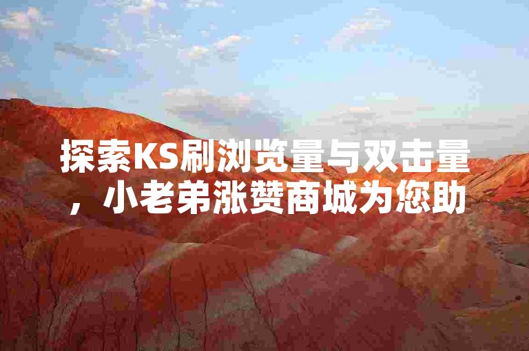 探索KS刷浏览量与双击量，小老弟涨赞商城为您助力！