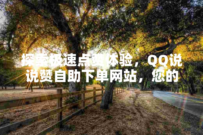 探索极速点赞体验，QQ说说赞自助下单网站，您的社交互动加速专家。