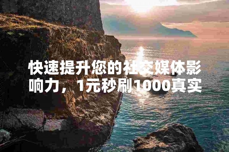 快速提升您的社交媒体影响力，1元秒刷1000真实粉丝，专业粉丝增长软件助力您的账号飞速成长。