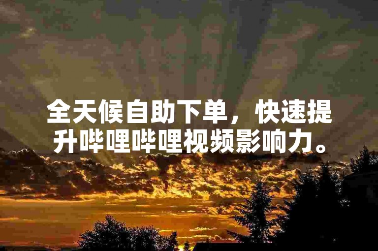 全天候自助下单，快速提升哔哩哔哩视频影响力。