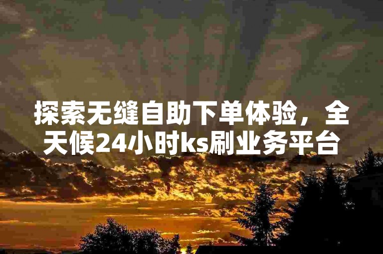 探索无缝自助下单体验，全天候24小时ks刷业务平台，快速便捷地满足您的所有需求。