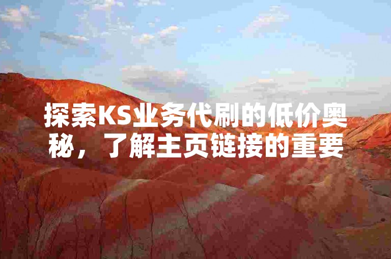 探索KS业务代刷的低价奥秘，了解主页链接的重要性，并体验DY赞在线自助下单软件的便捷服务。