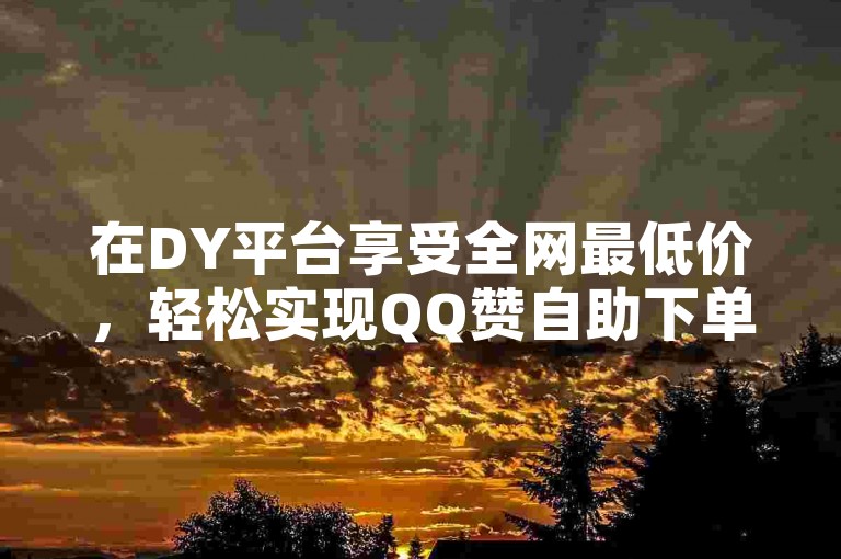 在DY平台享受全网最低价，轻松实现QQ赞自助下单服务。