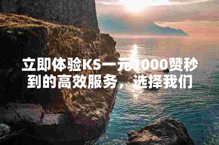 立即体验KS一元1000赞秒到的高效服务，选择我们的低价抖音业务网，专业的抖音机房接单平台等你来下单。