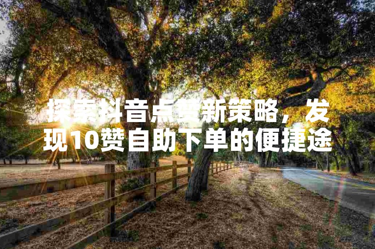 探索抖音点赞新策略，发现10赞自助下单的便捷途径，轻松掌握双击点赞技巧。