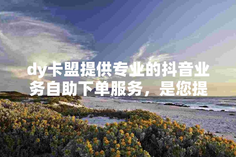 dy卡盟提供专业的抖音业务自助下单服务,是您提升社交媒体影响力的优选平台。