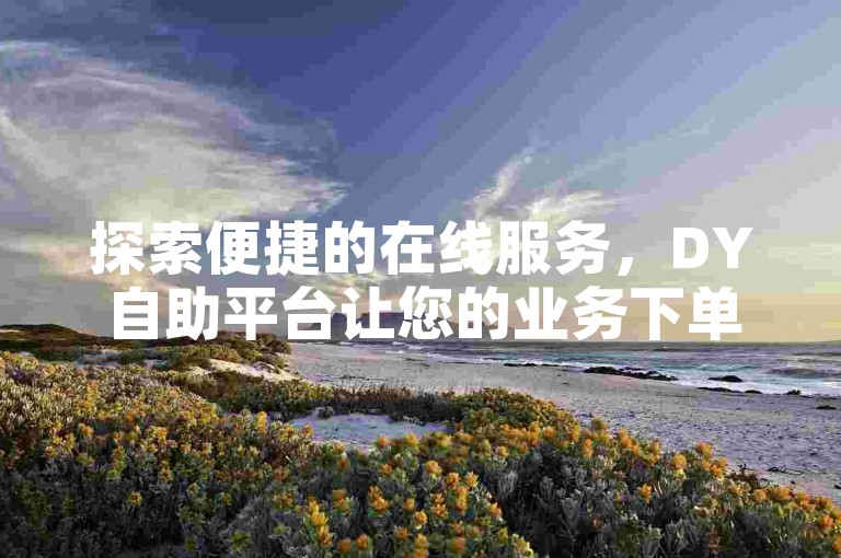 探索便捷的在线服务，DY自助平台让您的业务下单流程更加高效顺畅。