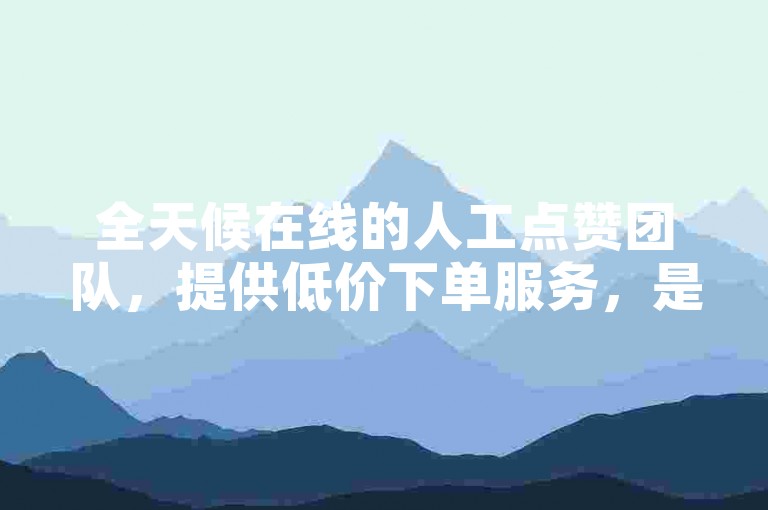 全天候在线的人工点赞团队，提供低价下单服务，是获取真实粉丝的理想选择。
