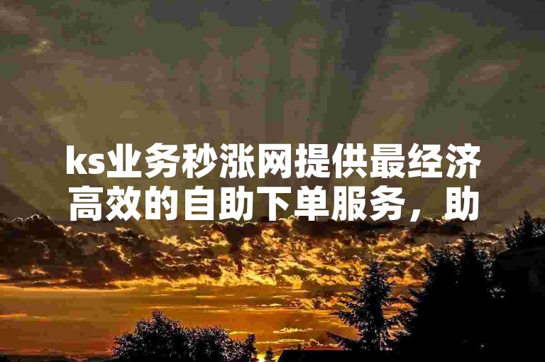 ks业务秒涨网提供最经济高效的自助下单服务，助你快速提升网站流量。