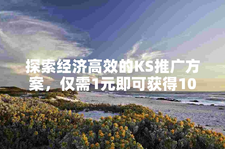 探索经济高效的KS推广方案，仅需1元即可获得1000粉丝关注，快手平台更是低至0.3元便能累积10000赞，助力您的社交媒体影响力飙升。