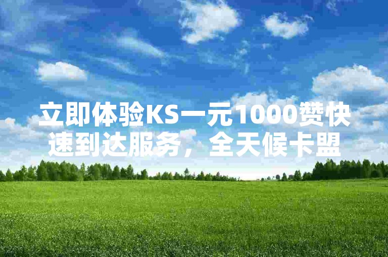 立即体验KS一元1000赞快速到达服务，全天候卡盟自助下单平台等你来用。