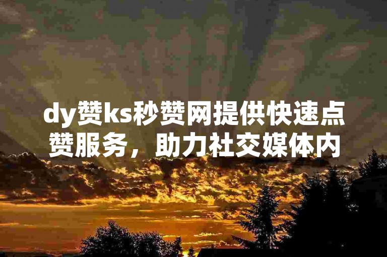 dy赞ks秒赞网提供快速点赞服务，助力社交媒体内容迅速获得关注和认可。