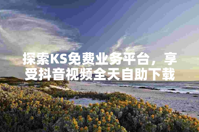 探索KS免费业务平台，享受抖音视频全天自助下载服务，专为苹果用户设计。