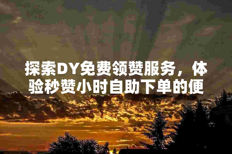 探索DY免费领赞服务，体验秒赞小时自助下单的便捷平台。