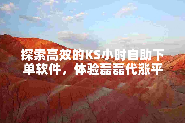 探索高效的KS小时自助下单软件，体验磊磊代涨平台的专业服务，助力您的业务飞速增长。