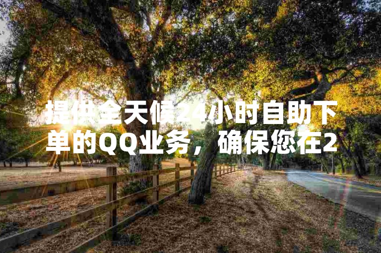 提供全天候24小时自助下单的QQ业务，确保您在2024年享受最便捷的服务体验。