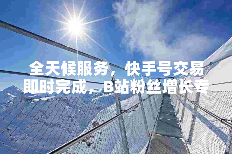 全天候服务,快手号交易即时完成,B站粉丝增长专家,尽在免费24小时下单平台。