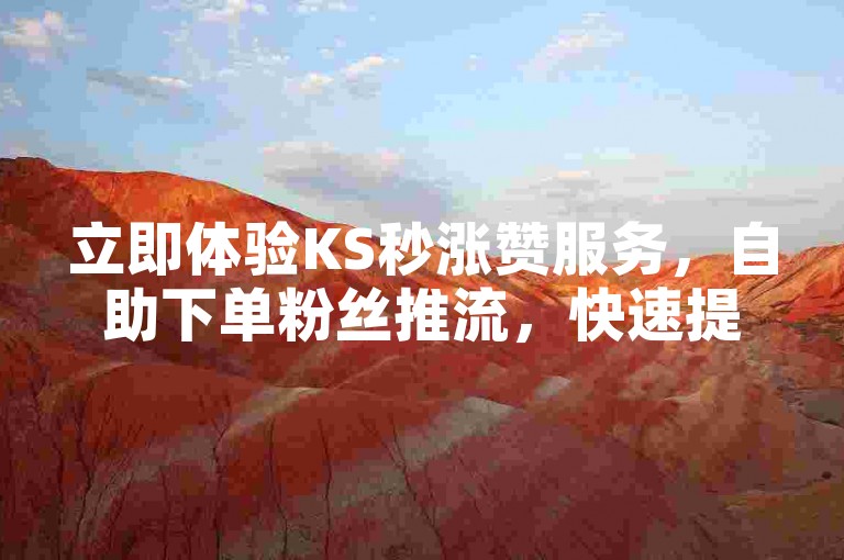 立即体验KS秒涨赞服务，自助下单粉丝推流，快速提升您的社交媒体影响力！