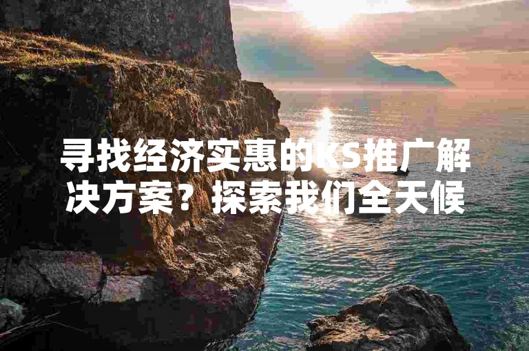 寻找经济实惠的KS推广解决方案？探索我们全天候自助服务平台，享受不间断的在线接单服务。