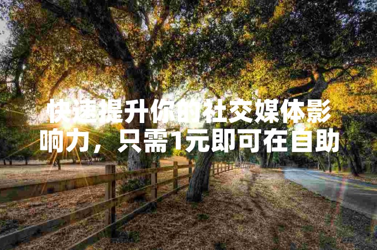 快速提升你的社交媒体影响力，只需1元即可在自助下单卡网秒刷1000真实粉丝。