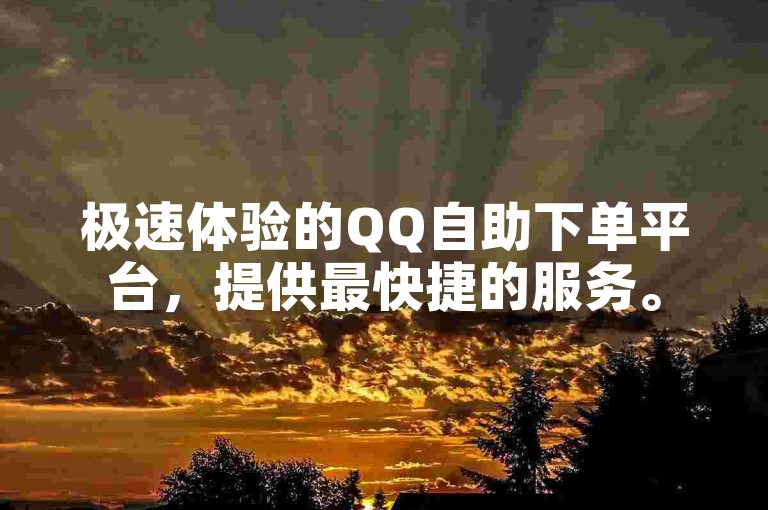极速体验的QQ自助下单平台，提供最快捷的服务。