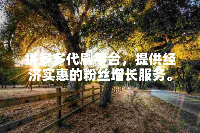 拼多多代刷平台，提供经济实惠的粉丝增长服务。