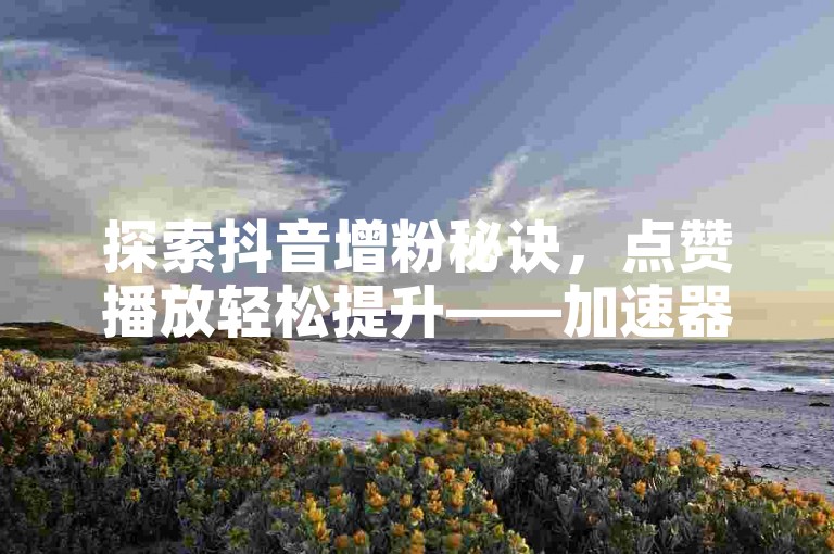 探索抖音增粉秘诀，点赞播放轻松提升——加速器卡盟平台助您低价实现热门梦想。