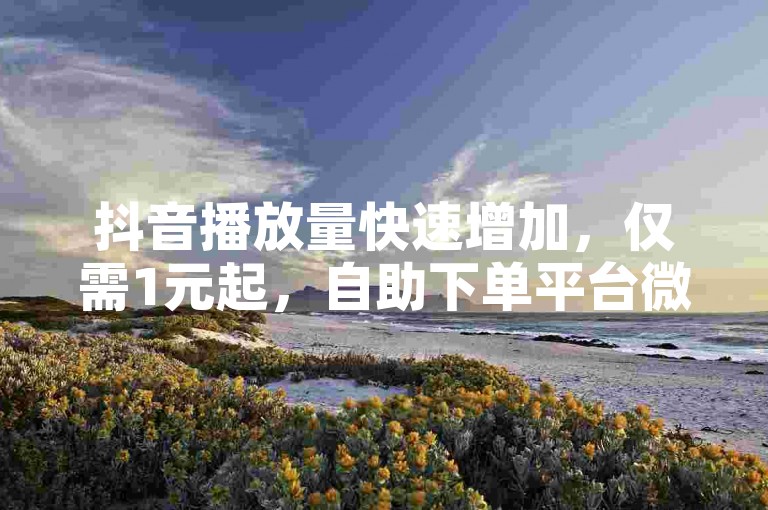 抖音播放量快速增加，仅需1元起，自助下单平台微信便捷服务。