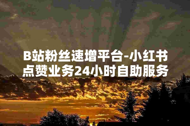B站粉丝速增平台-小红书点赞业务24小时自助服务，快速提升你的社交影响力。
