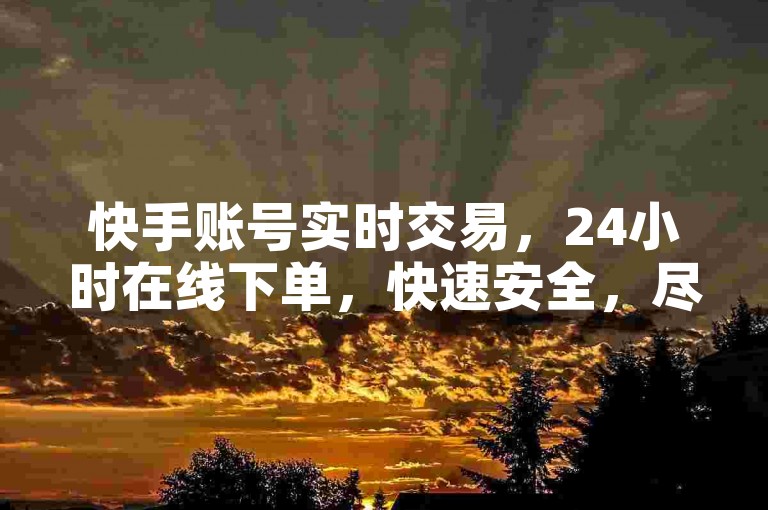 快手账号实时交易，24小时在线下单，快速安全，尽在KS账号交易平台。